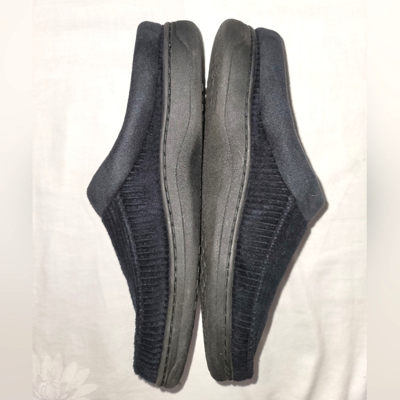 Dearform black corduroy memory foam slippers Sz 11-12 - Picture 3 of 8